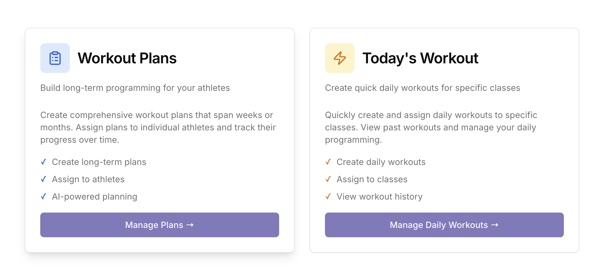 Workouts Management Dashboard